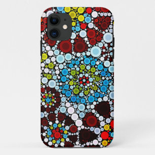 Colourful Flower Mosaic Circles Bubbles Design Case-Mate iPhone Case