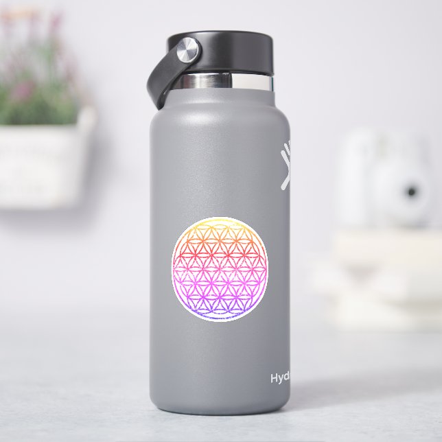 Colourful Flower of life, scared geometry, zen (HydroFlask)