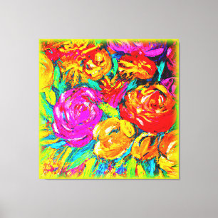 Colourful Flower Oil Painting. Buy Now Canvas Print