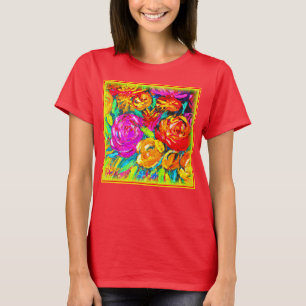 Colourful Flower Oil Painting. Buy Now T-Shirt