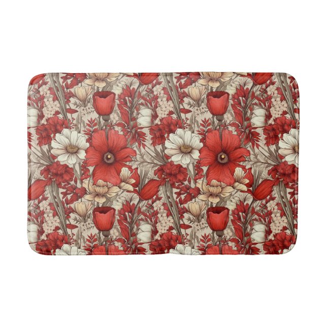 Colourful Flower Pattern Bath Mat (Front)