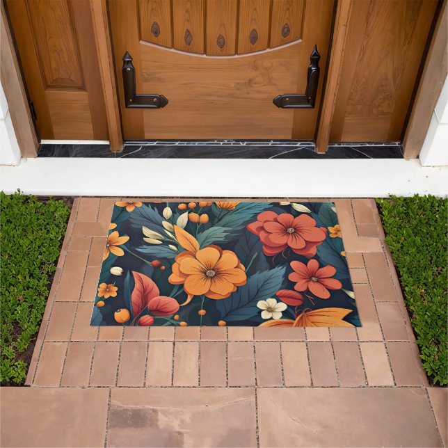 Colourful Flower Pattern Doormat (Outdoor)