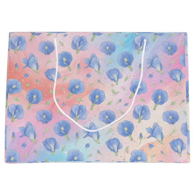 Colourful Flower Pattern Large Gift Bag (Front)