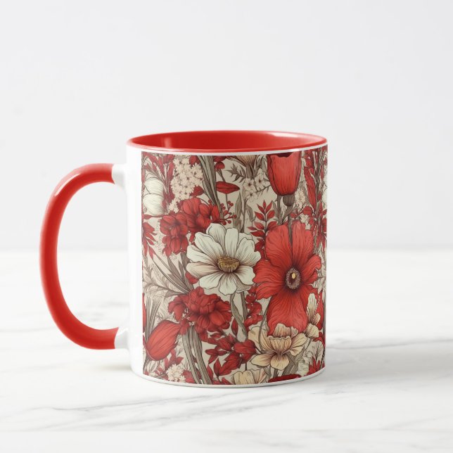 Colourful Flower Pattern Mug (Left)