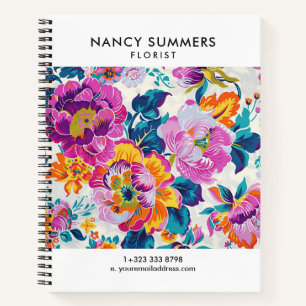 Colourful Flower Pattern Notebook