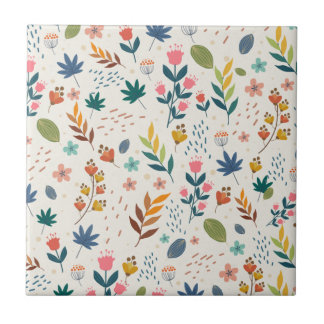 Colourful Flower Pattern Tile