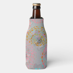 Colourful flower pattern with dotted graphic lines bottle cooler