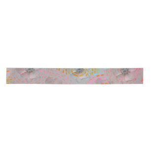Colourful flower pattern with dotted graphic lines satin ribbon