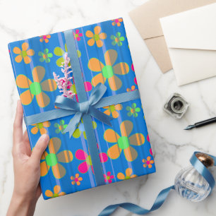 Colourful Flower Pattern Wrapping Paper
