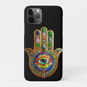 Colourful Flower Petals Turquoise Third Eye Hamsa Case-Mate iPhone Case