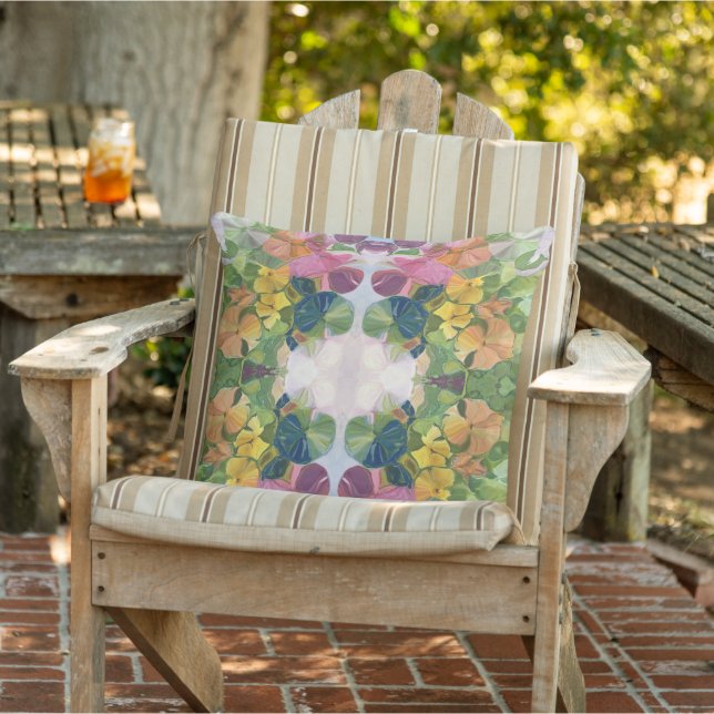 Colourful Flower Petals Watercolor Pattern Paintin Cushion (Chair)