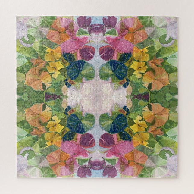 Colourful Flower Petals Watercolor Pattern Paintin Jigsaw Puzzle (Vertical)