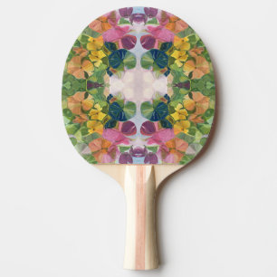 Colourful Flower Petals Watercolor Pattern Paintin Ping Pong Paddle