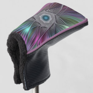 Colourful Flower Power Abstract Modern Fractal Art Golf Head Cover