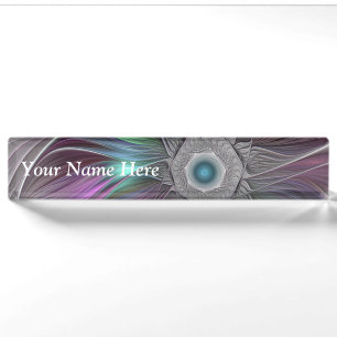 Colourful Flower Power Abstract Modern Fractal Nam Nameplate