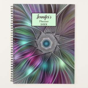 Colourful Flower Power Abstract Modern Fractal Nam Planner