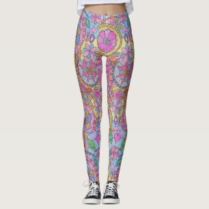 Colourful Flower Print Leggings