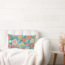 Colourful Flower Shape Throw Pillow Case
