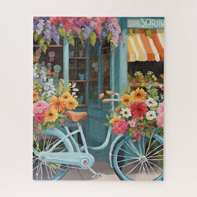 Colourful Flower Shop with Bike Puzzle (Vertical)
