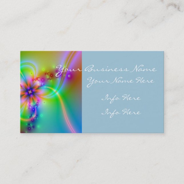 Colourful Flower With Ribbons Business Card (Front)