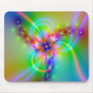 Colourful Flower With Ribbons Mouse Pad