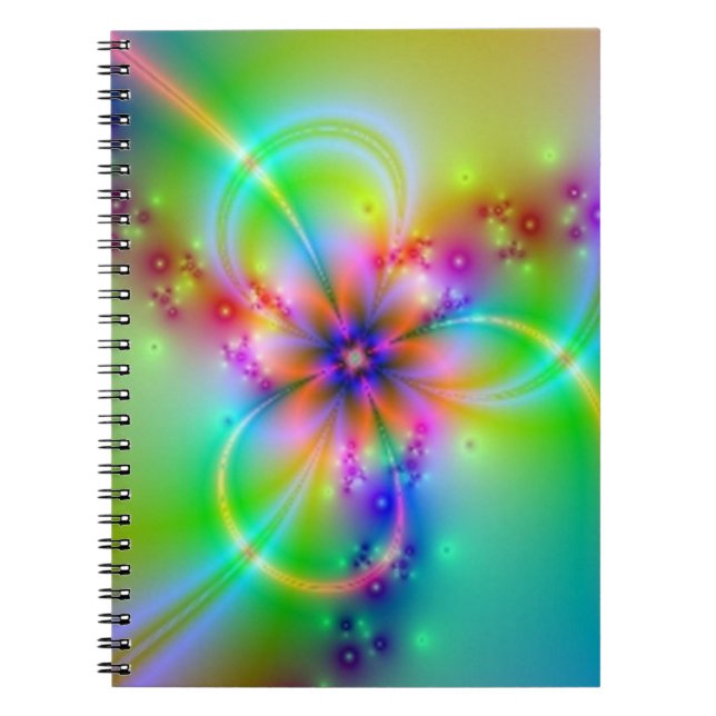 Colourful Flower With Ribbons Notebook (Front)