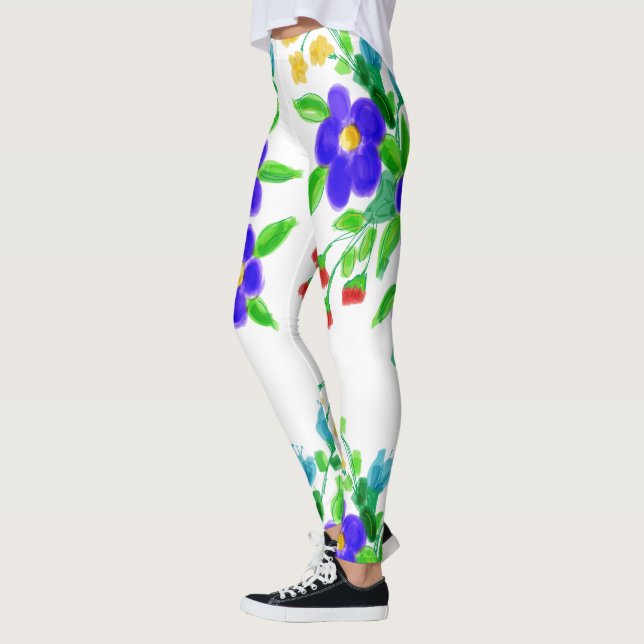 Colourful Flowered Girly Leggings (Left)