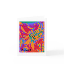 Colourful Flowerlike Abstract Art Note Card