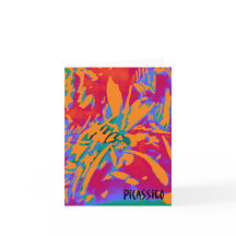 Colourful Flowerlike Abstract Art Note Card
