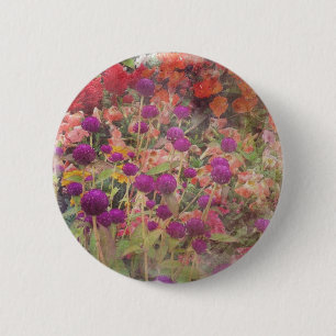 Colourful Flowers 6 Cm Round Badge