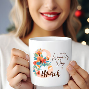 Colourful Flowers 8 March Happy Women's Day Mug