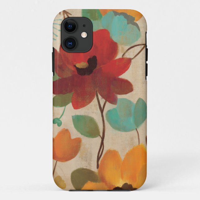 Colourful Flowers and Buds Case-Mate iPhone Case (Back)
