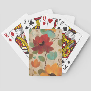 Colourful Flowers and Buds Playing Cards