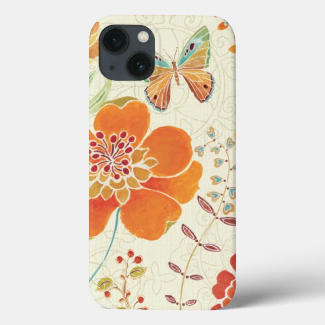 Colourful Flowers and Butterflies Case-Mate iPhone Case (Back)