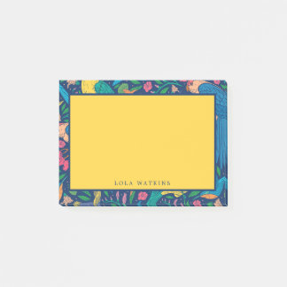 Colourful Flowers and Parrots Post-it Notes