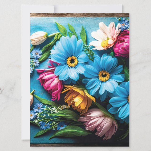 Colourful Flowers Announcement (Front)