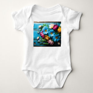 Colourful Flowers Baby Bodysuit