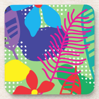 Colourful flowers background coaster