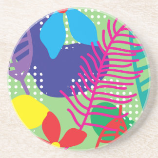 Colourful flowers background coaster