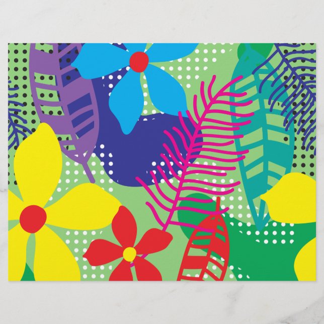 Colourful flowers background flyer (Front)