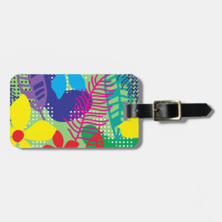 Colourful flowers background luggage tag