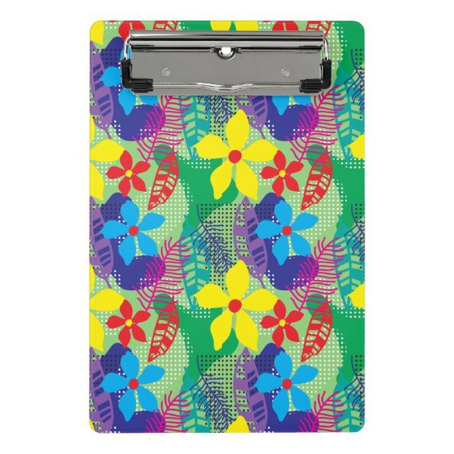 Colourful flowers background mini clipboard (Front)