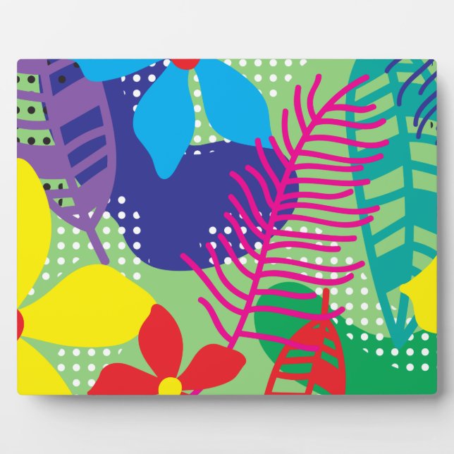 Colourful flowers background plaque (Front)