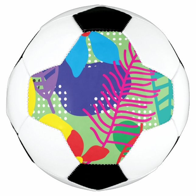 Colourful flowers background soccer ball (Front)