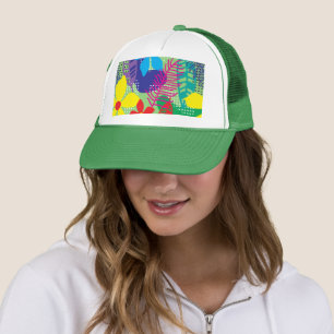 Colourful flowers background trucker hat