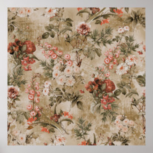 colourful flowers background. watercolor Illustrat Poster