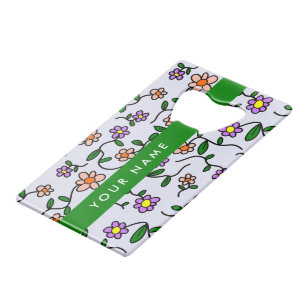 Colourful Flowers, Blue Background, Green