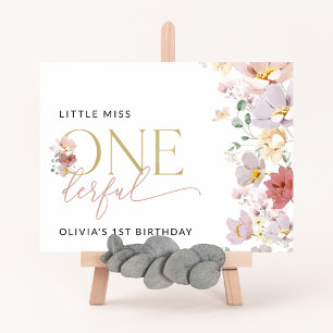 Colourful Flowers, Boho, First Birthday Welcome Poster