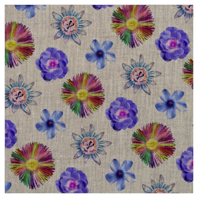 Colourful Flowers Boho Floral Nature Chic Fun Cool Fabric (Swatch)