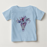 Colourful flowers boho skull